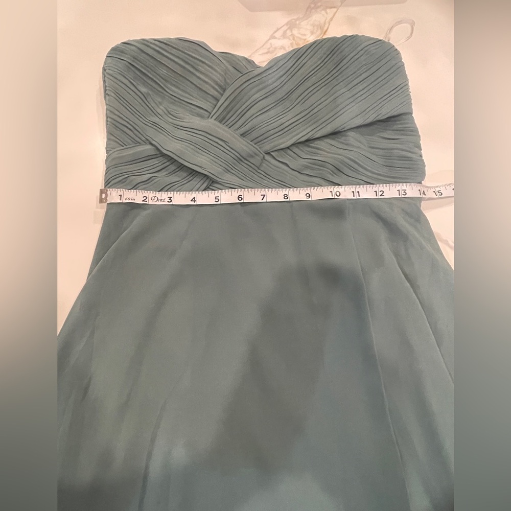 Lulu's Romantic Presence Sage Green Pleated Strapless Maxi Dress M - Picture 5 of 12